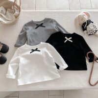 Baby Kid Girls Solid Color Tops Wholesale 25092207