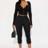 Women Fall Solid V-Neck Casual Sport Zippered Long-Sleeved Top and Pants Two-Piece Set
