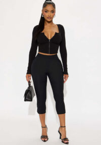 Women Fall Solid V-Neck Casual Sport Zippered Long-Sleeved Top and Pants Two-Piece Set