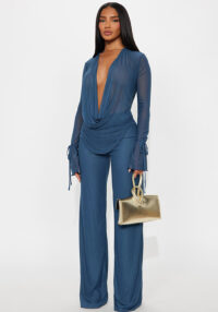 Women Pu-Leather Long-Sleeved Jacket and Bodycon Dress Two-Piece Set