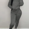Women Solid Hoodies and Pant Two-Piece Set