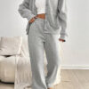 Women's Autumn & Winter Button Coat & Wide-Leg Pants Casual Set