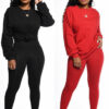 Women's Fashion Solid Color Lantern Sleeve Two Piece Pants Set