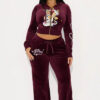 Women Hooded Velvet Top and Pant Two-Piece Set
