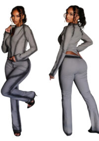 Women's Printed Stretch Slim Fit Pants Set